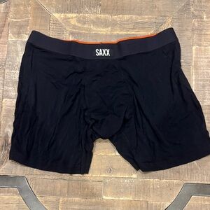 SAXX Men's Black Boxer Briefs with Orange Trim